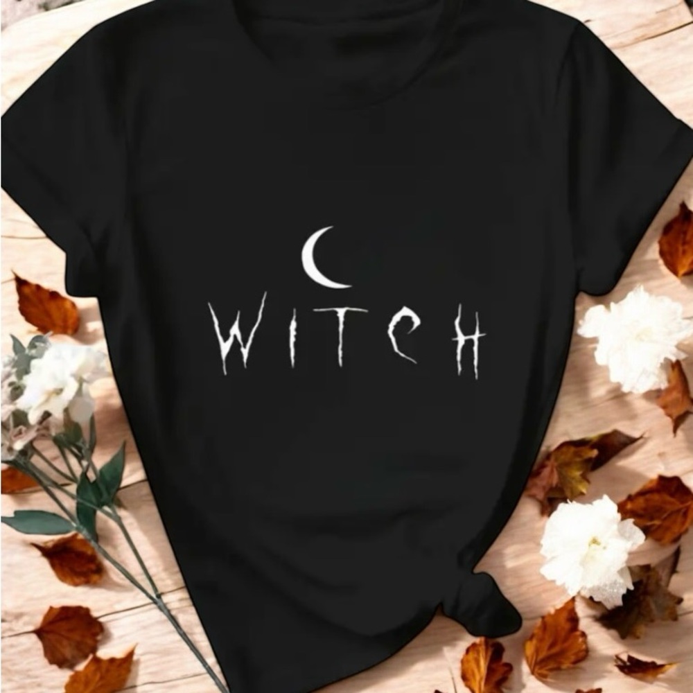 Black Ladies Graphic Witch Tee
